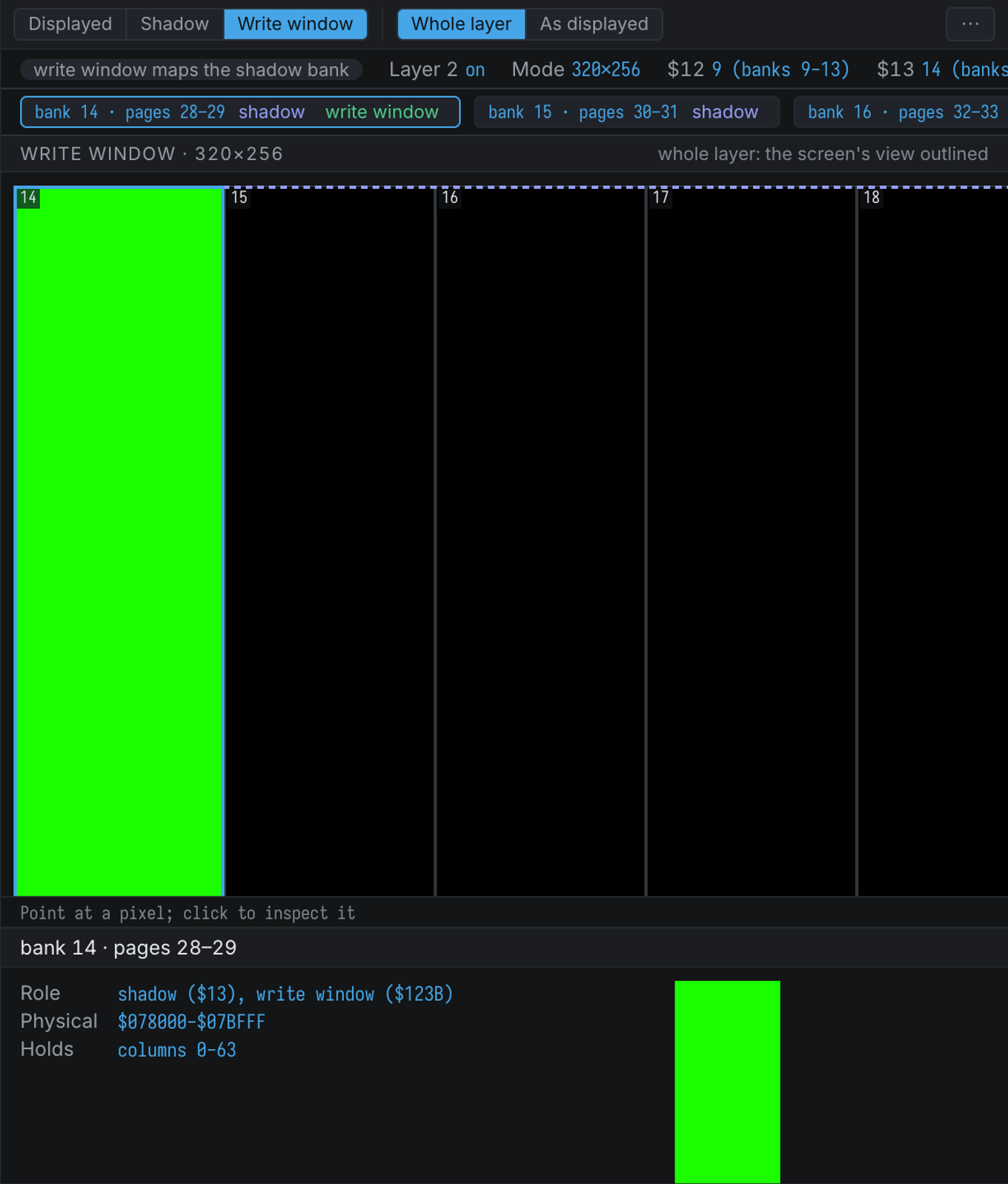 The Layer 2 Inspector in a narrow document, the inspector a band under the image